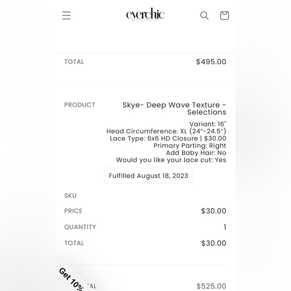 Premium virgin deep wave hair wig - Picture 7 of 10